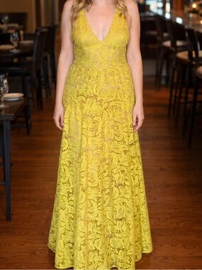 Dress the Population Melina Bodycon Tiered Yellow Dress